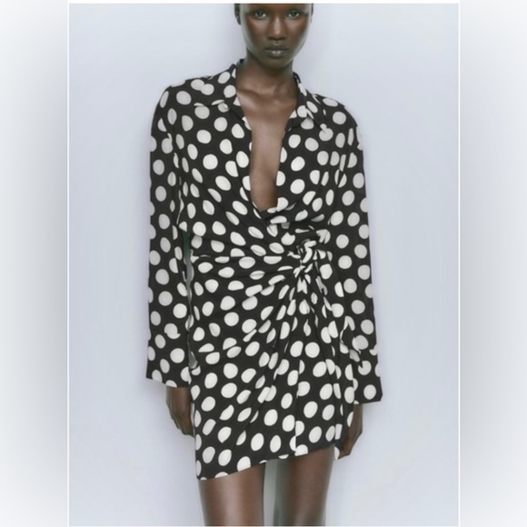 Zara polka dot shirt dress - worn once - Picture 5 of 6